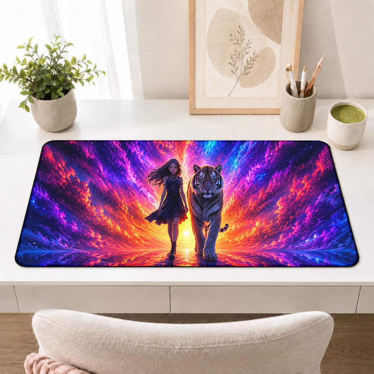 Tiger & Girl Mega Desk Mat - Pre Order