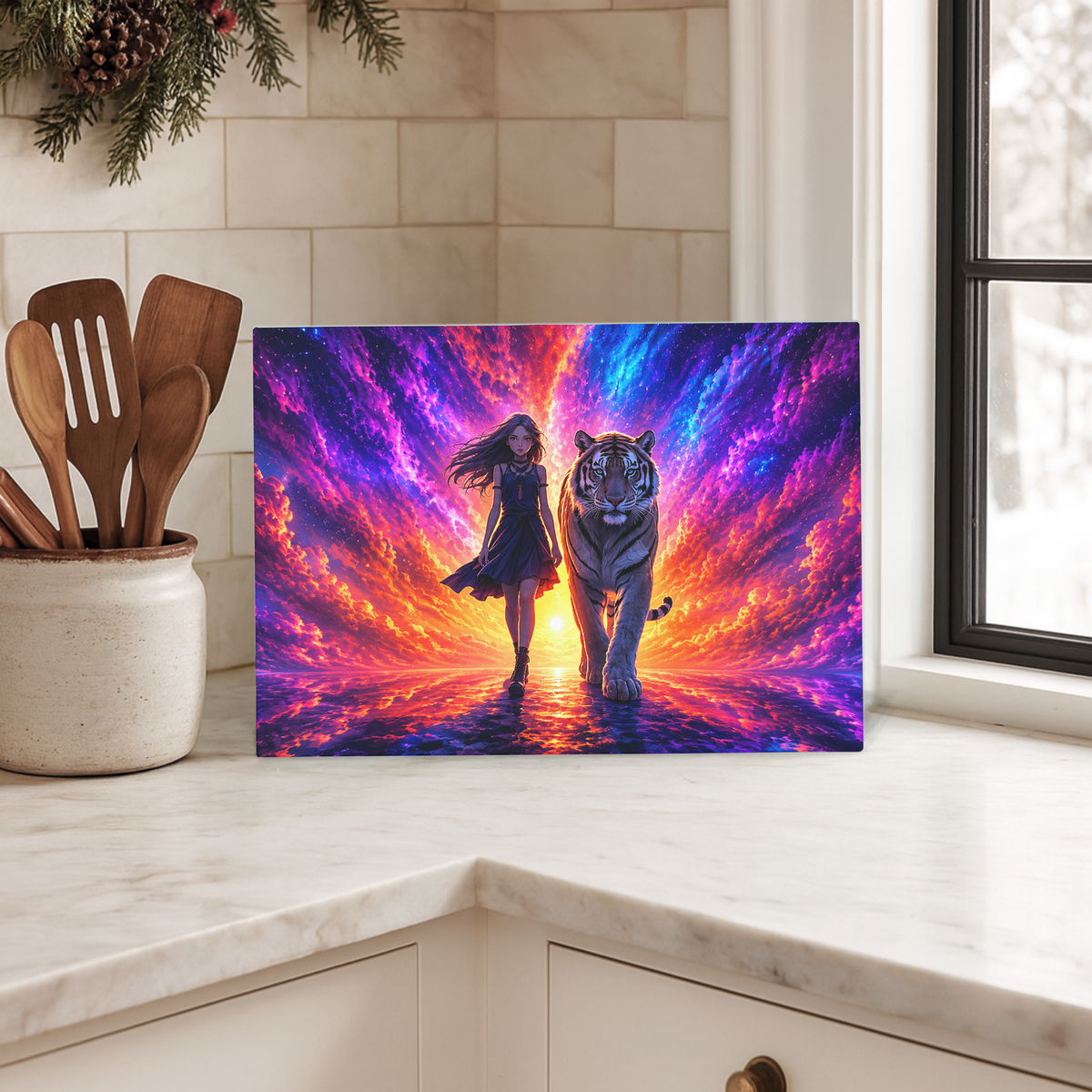 Tiger & Girl Chopping Board