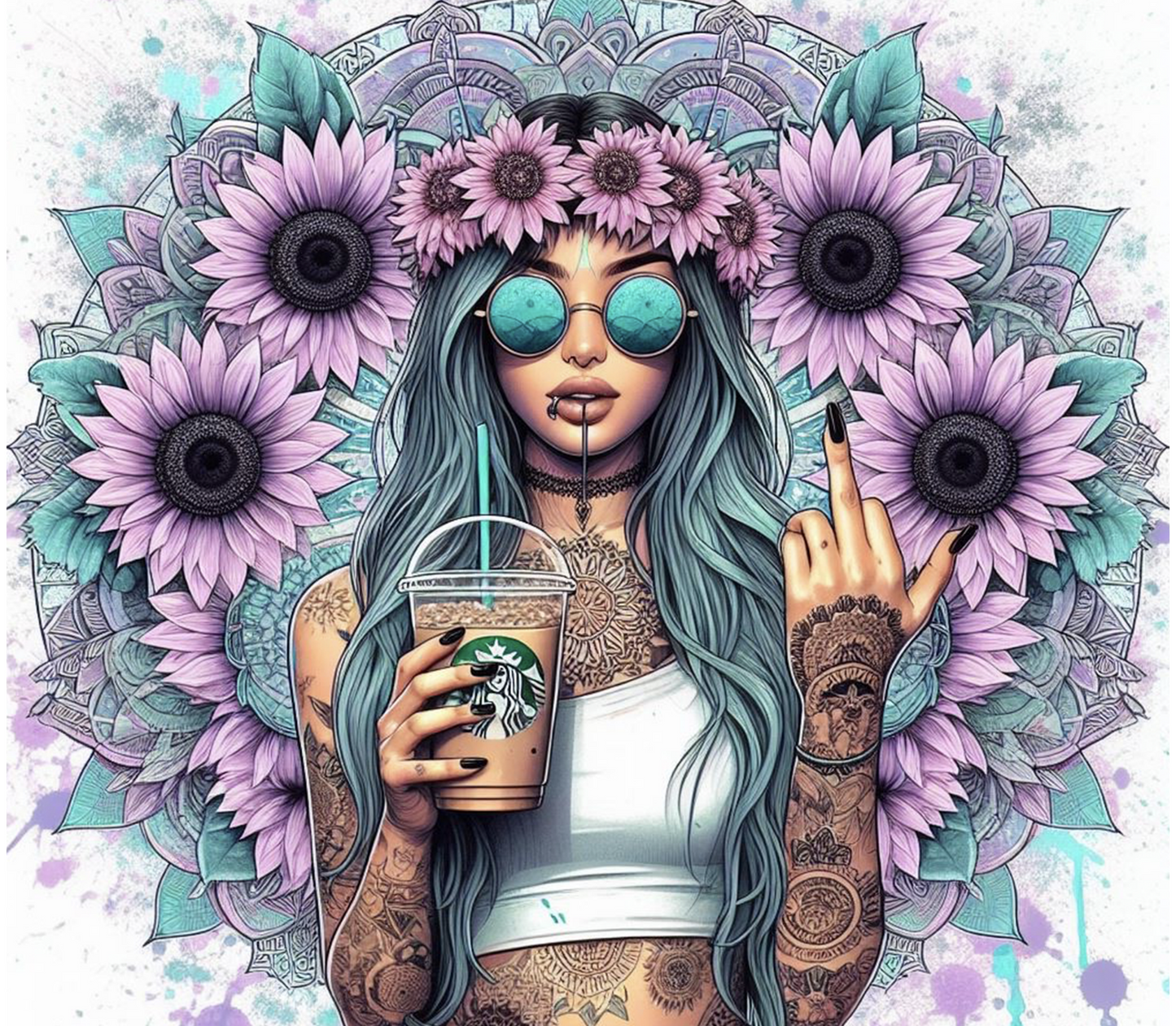 Middle Finger with Coffee