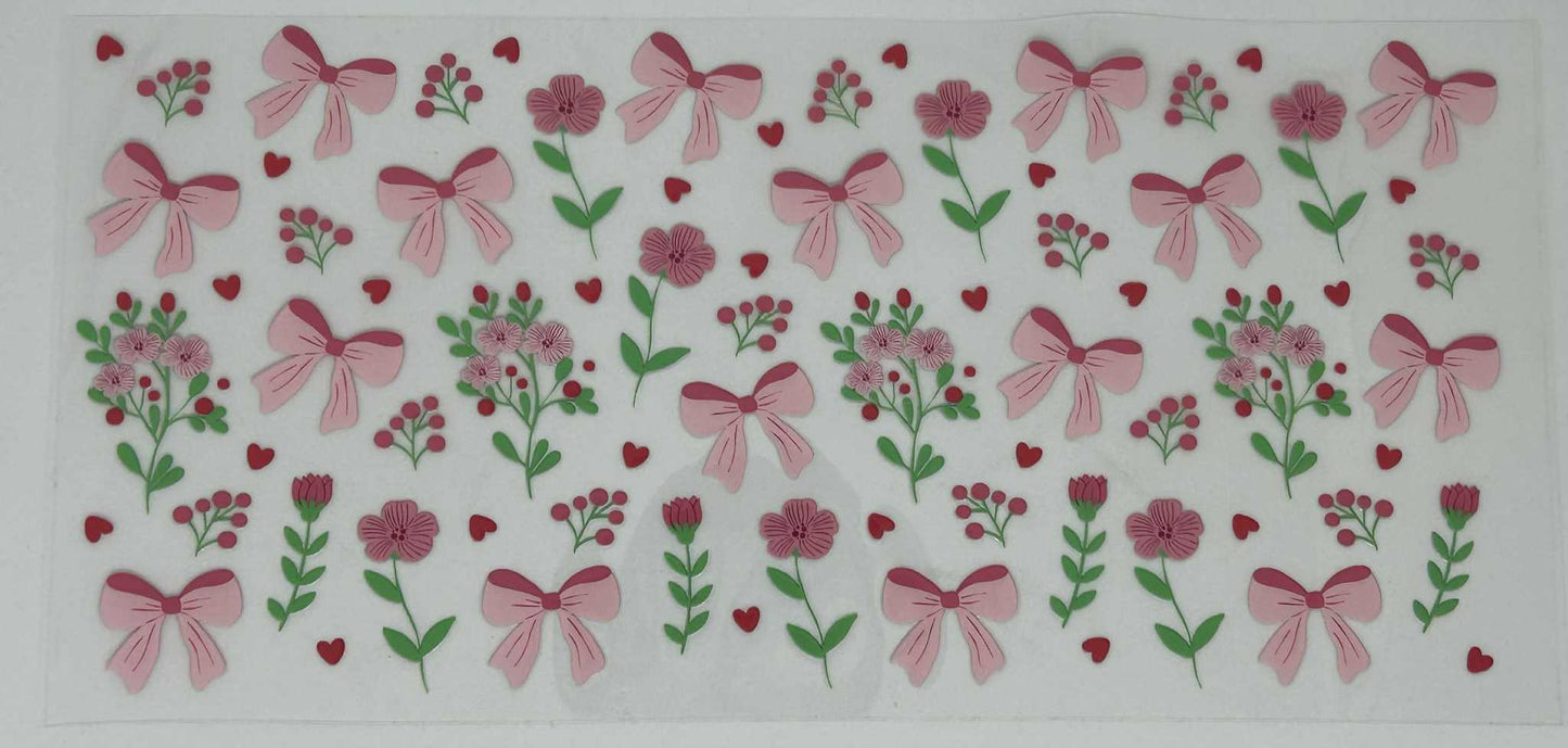 Pink Bows with Pink Flowers