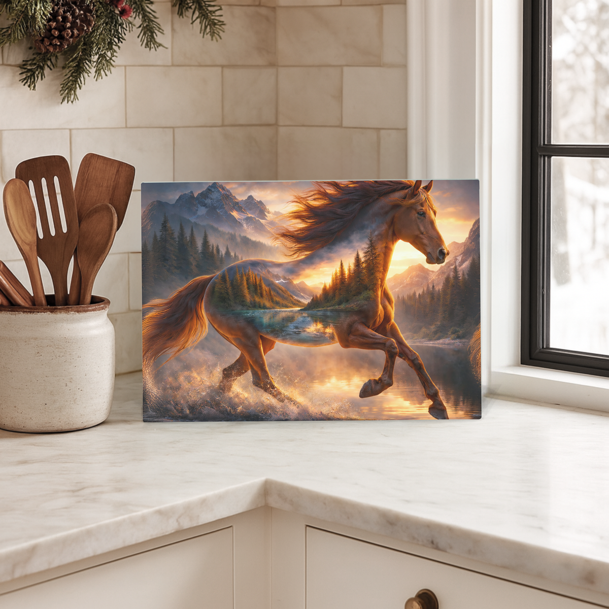 Horse A4 Glass Chopping Board
