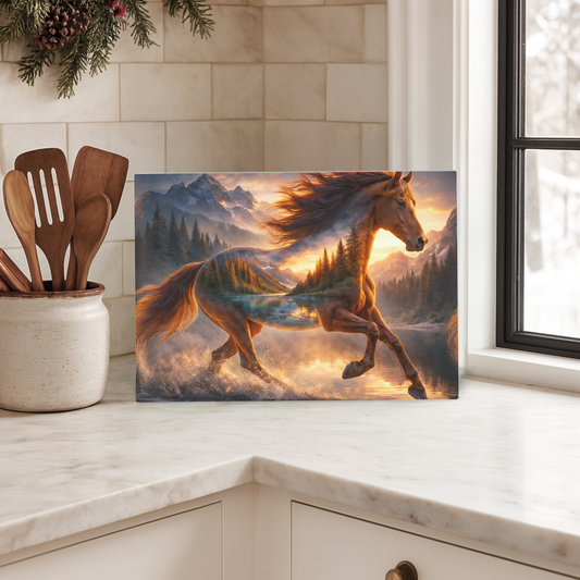 Horse A4 Glass Chopping Board