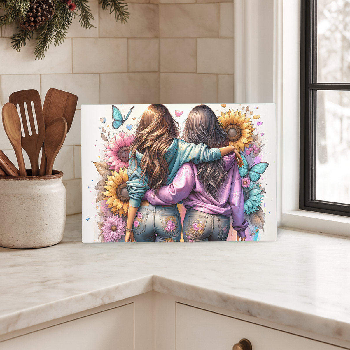 2 Girls Chopping Board