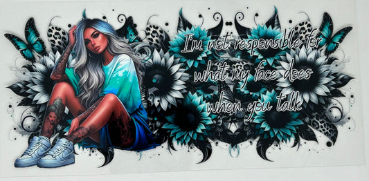 1 Aqua & Grey Tattoo Girl