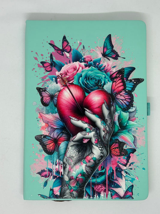 A5 Apple Heart with Butterflies Notebook