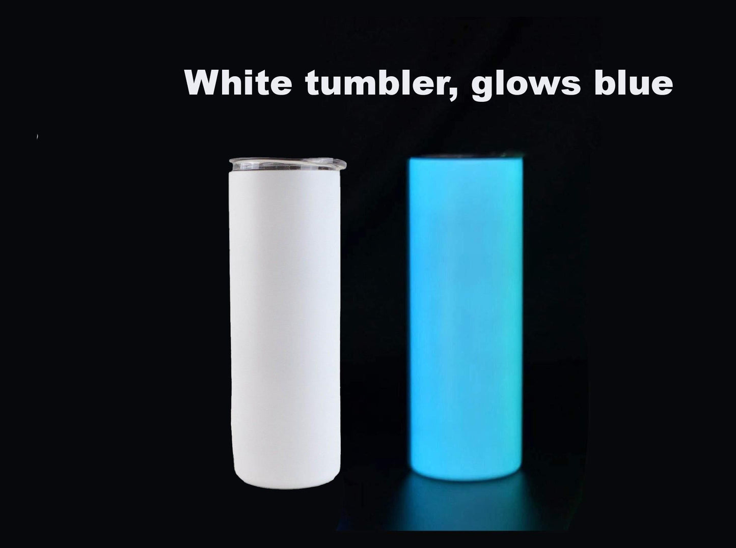 20oz Sublimation Tumbler Blue Glow-in-the-Dark