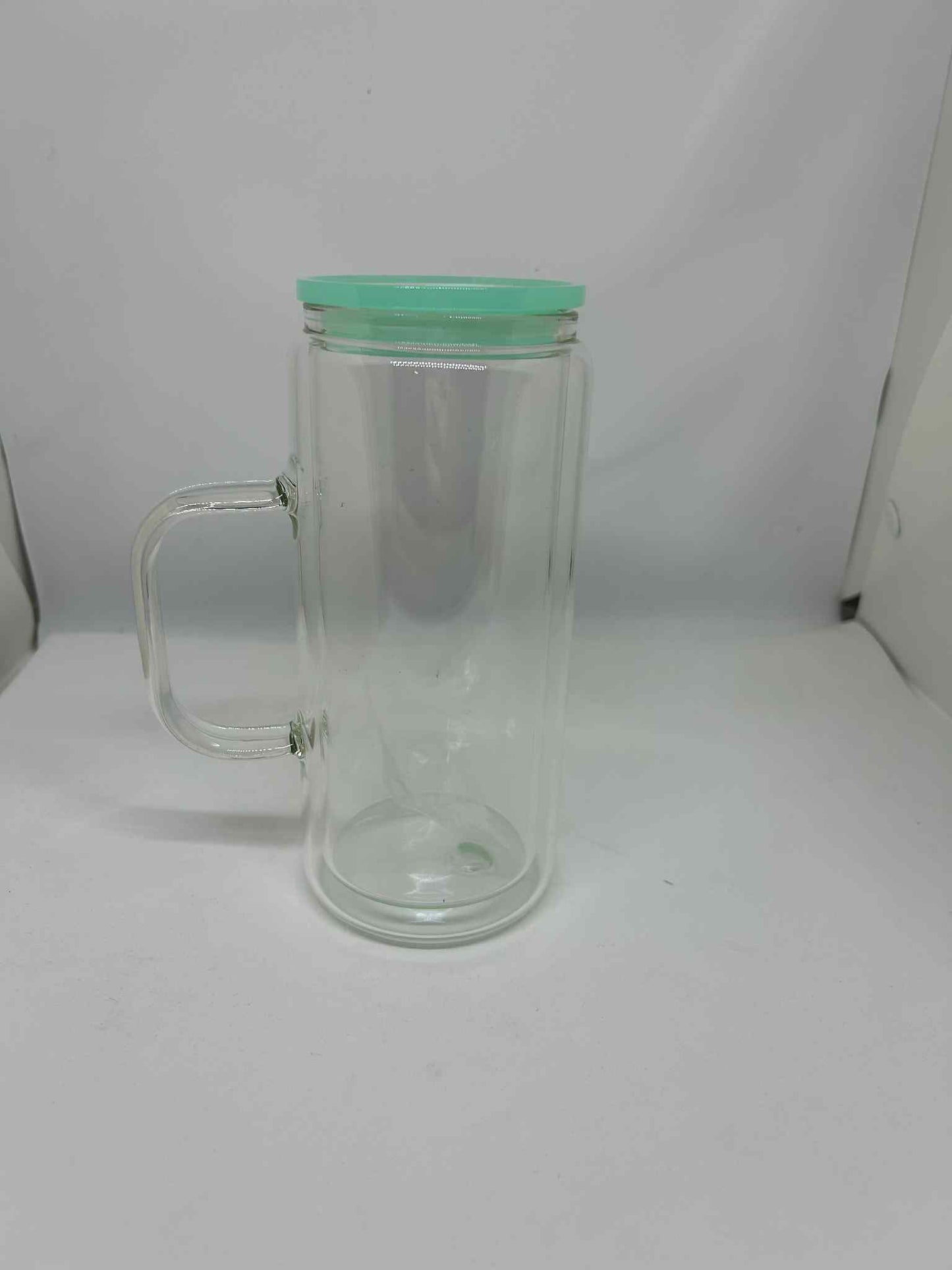 20oz Glasshandle double wall green lid
