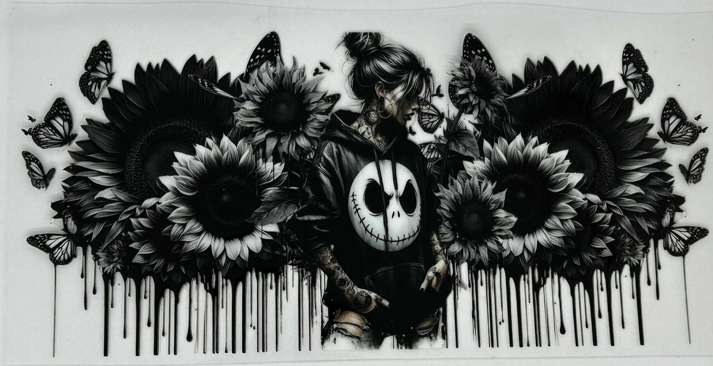 Black Sunflowers with Tattoo Girl