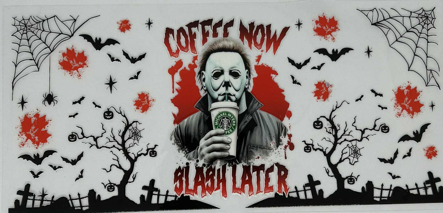 Coffee Now Slay Latter - Michael holding a Coffee