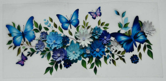 Blue Butterflies with Blue Flowers