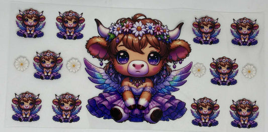 7 Highland Cow  with Purple Wings