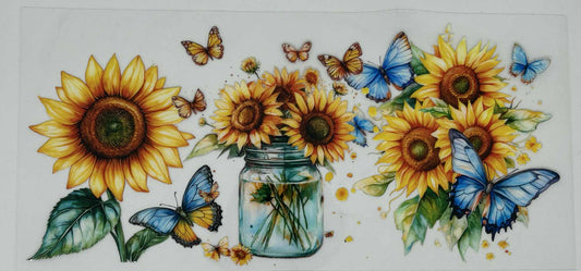 Yellow Sunflowers in a Clear Vase