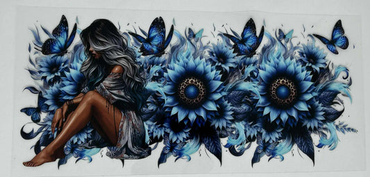 1 Blue Sunflowers Tattoo Girl