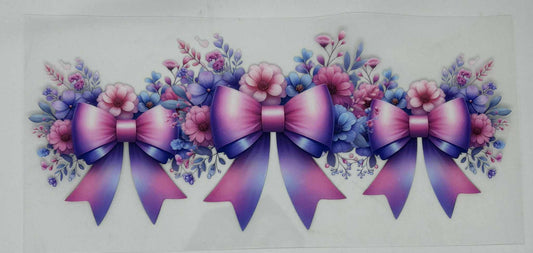 Pink & Purple Bow with Flowers