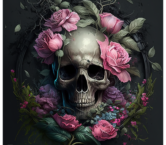 Skull Pink Roses